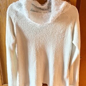 Elegant White Cowl Neck Sweater